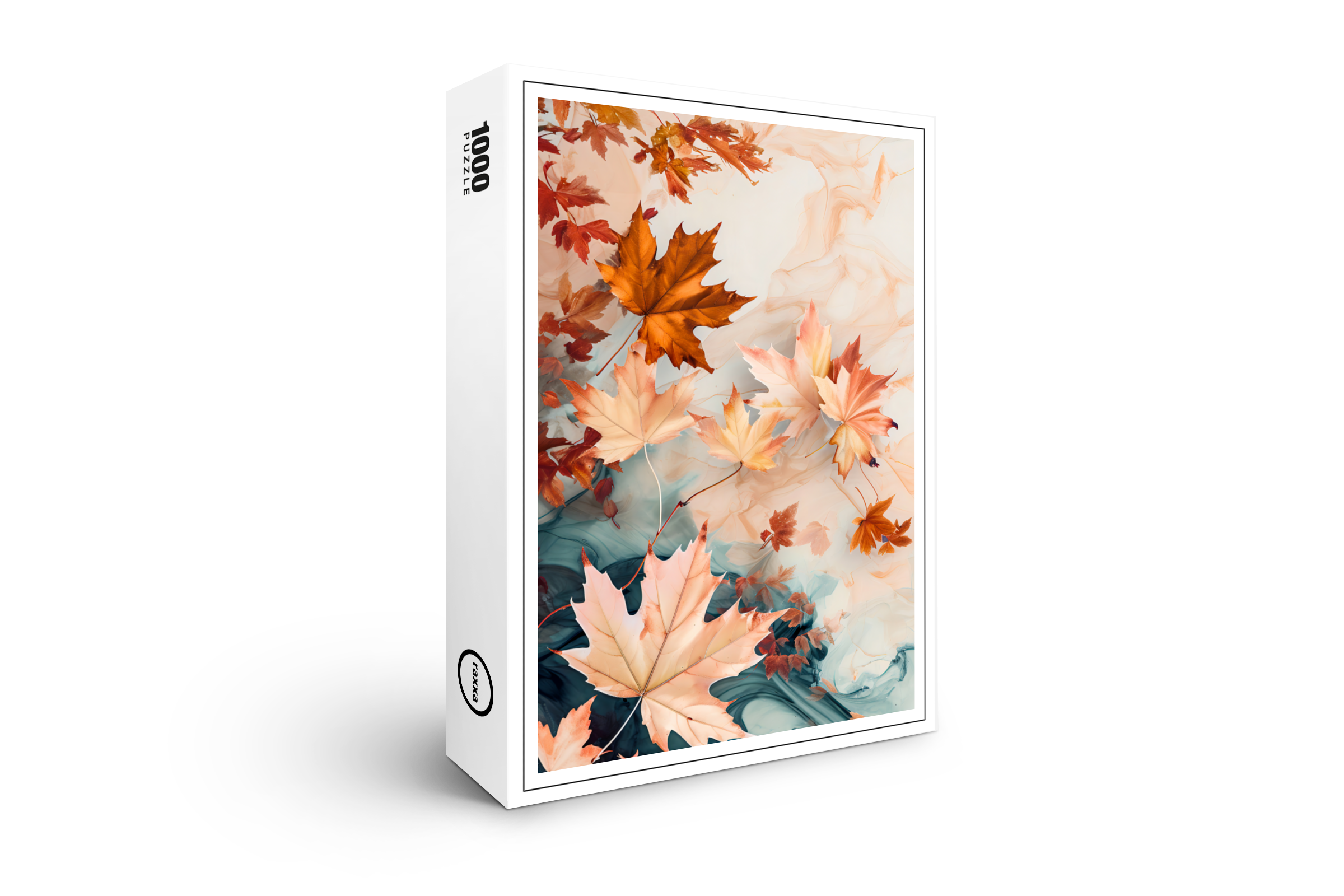 raxxa Premium-Puzzle: Pastel-Colored Watercolor Illustration of Vibrant maple Leaves