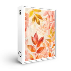 raxxa Premium-Puzzle: Watercolor Leaf In Warm Autumn Tones