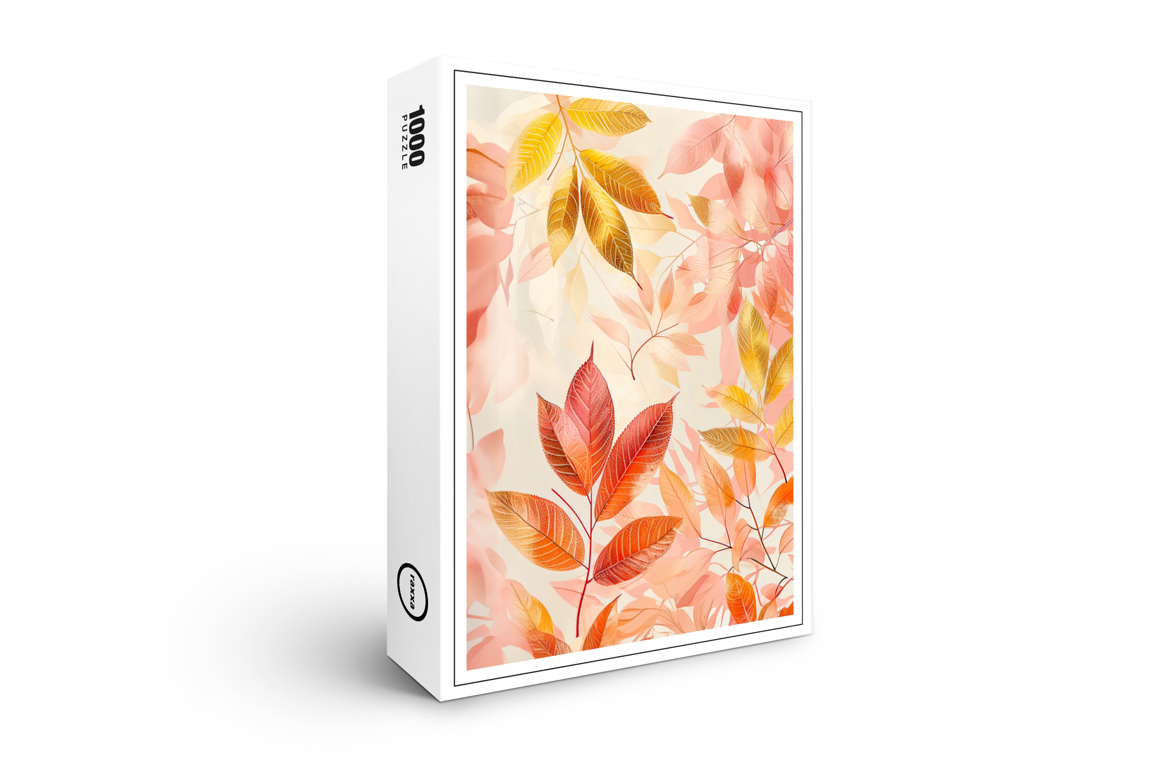raxxa Premium-Puzzle: Watercolor Leaf In Warm Autumn Tones