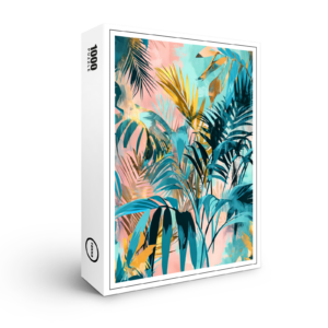 raxxa Premium-Puzzle: Green Watercolor Leaf With Fresh Botanical Tones