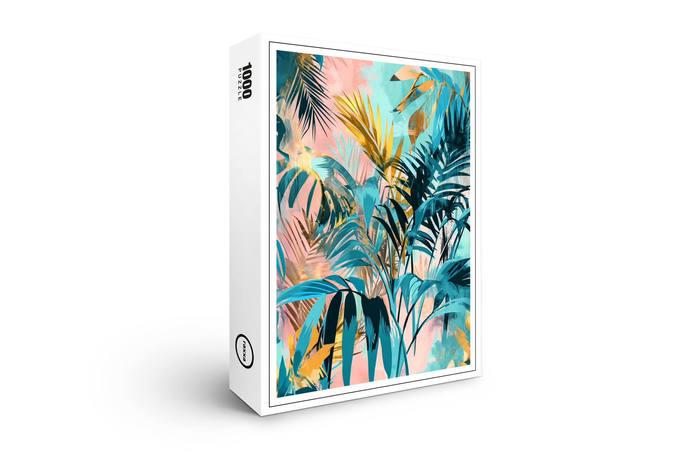 raxxa Premium-Puzzle: Green Watercolor Leaf With Fresh Botanical Tones