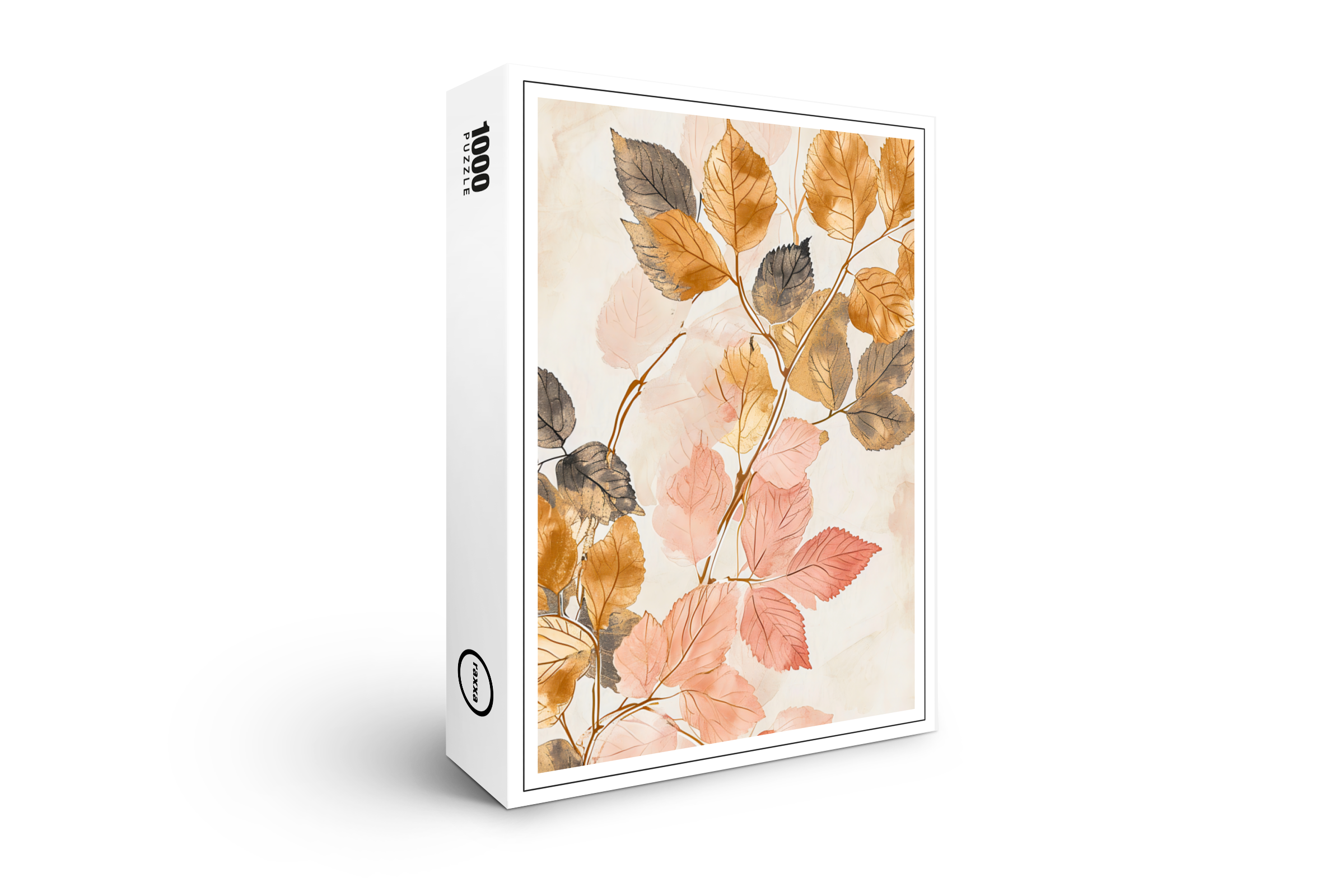 raxxa Premium-Puzzle: Pastel-Colored Watercolor Illustration of Vibrant Leaves