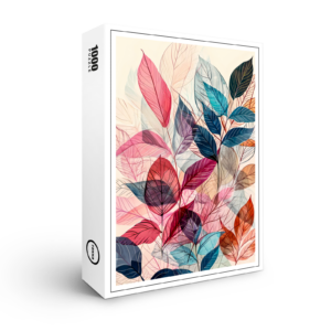 raxxa Premium-Puzzle: Pastel-Colored Watercolor Illustration of Vibrant Leaves