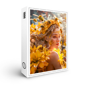 raxxa Premium-Puzzle: Queen Bee Woman Posing with Honeybees and Honey