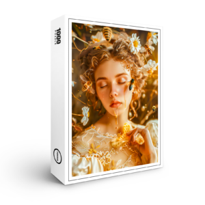 raxxa Premium-Puzzle: Queen Bee Woman Posing with Honeybees and Honey