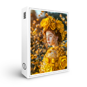 raxxa Premium-Puzzle: Queen Bee Woman Posing with Honeybees and Honey