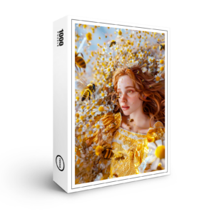 raxxa Premium-Puzzle: Queen Bee Woman Posing with Honeybees and Honey