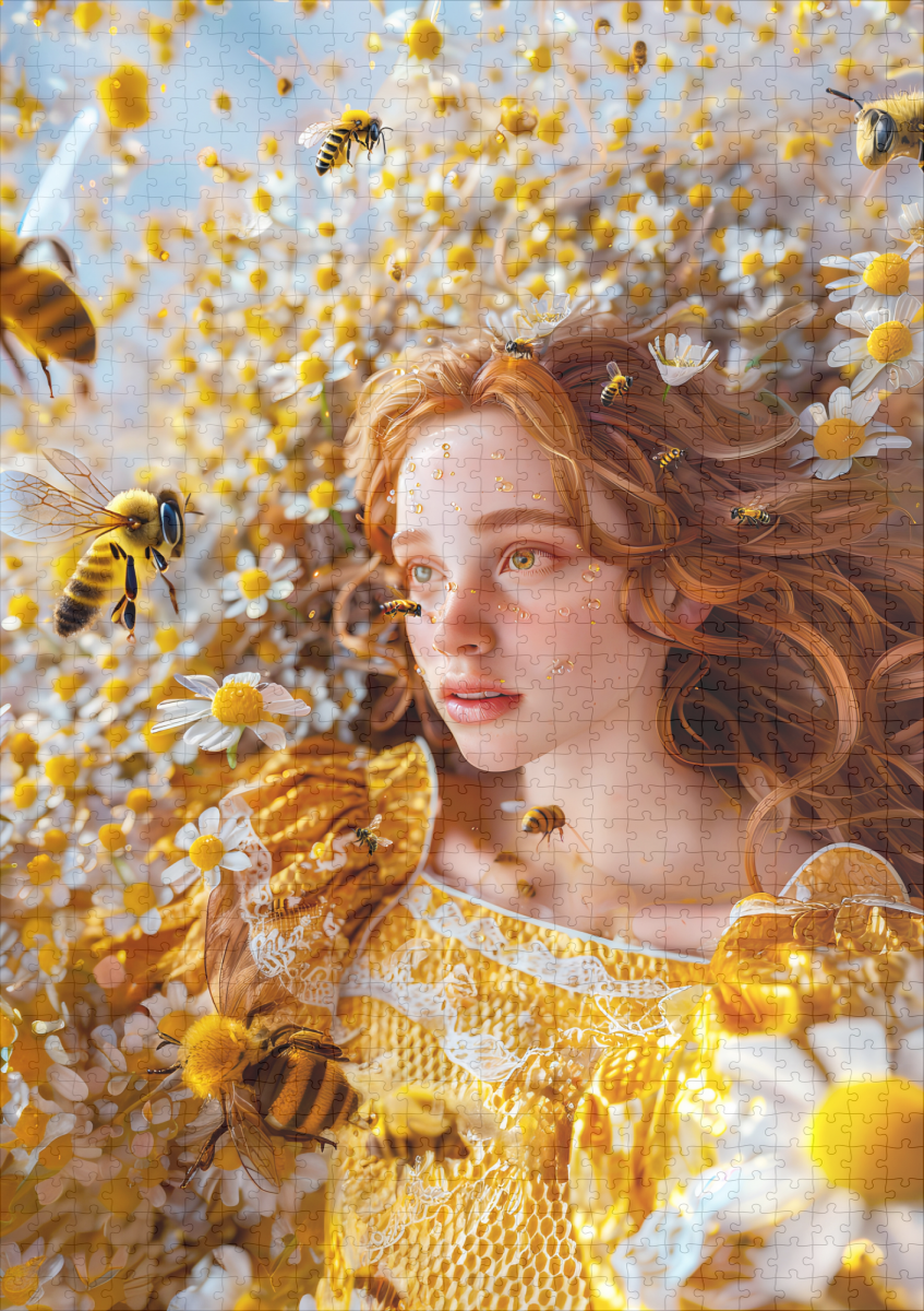 raxxa Premium-Puzzle: Queen Bee Woman Posing with Honeybees and Honey - immagine 2