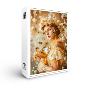 raxxa Premium-Puzzle: Queen Bee Woman Posing with Honeybees and Honey