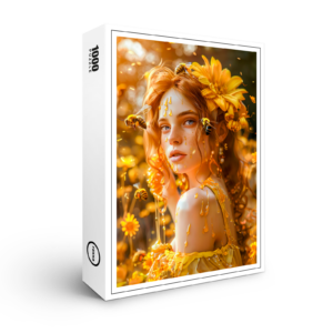 raxxa Premium-Puzzle: Queen Bee Woman Posing with Honeybees and Honey