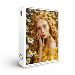 raxxa Premium-Puzzle: Queen Bee Woman Posing with Honeybees and Honey