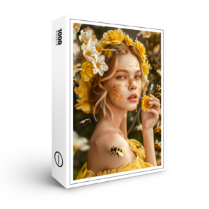 raxxa Premium-Puzzle: Queen Bee Woman Posing with Honeybees and Honey