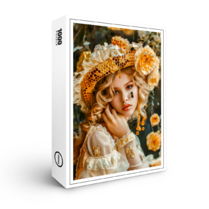 raxxa Premium-Puzzle: Queen Bee Woman Posing with Honeybees and Honey