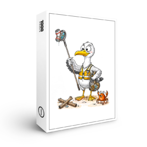 raxxa Premium-Puzzle: Comic Bird Beach Cleanup Crew