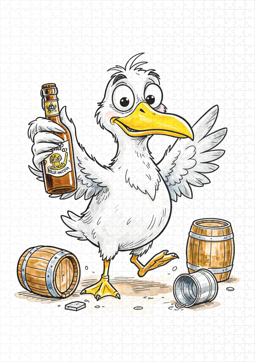 raxxa Premium-Puzzle: Comic Bird Barrel Dance – Bild 2