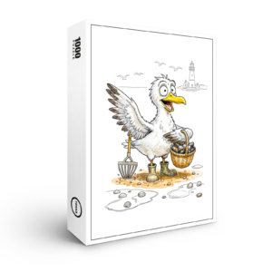 raxxa Premium-Puzzle: Comic Bird Collecting Shells