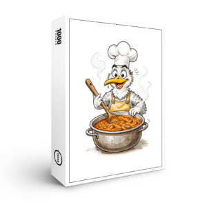 raxxa Premium-Puzzle: Comic Bird Cooking Labskaus