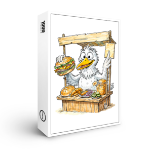 raxxa Premium-Puzzle: Comic Bird at Fish Stand