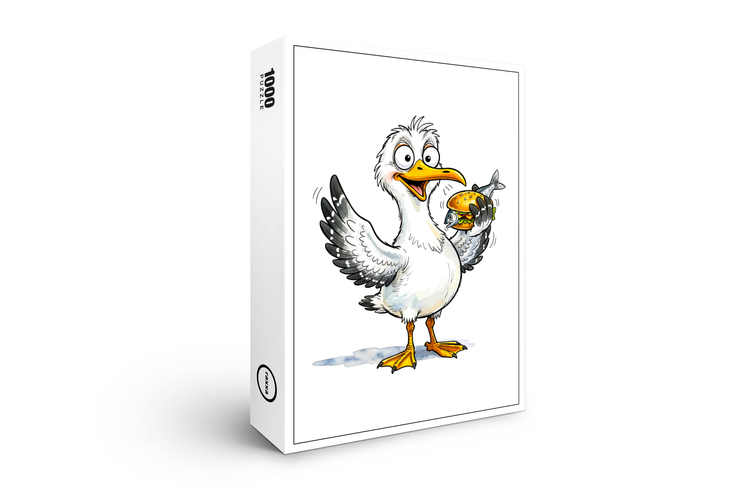 raxxa Premium-Puzzle: Seagull Holding Fish Sandwich at the Coast