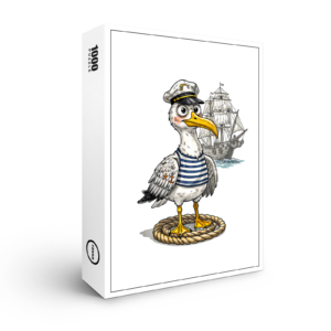 raxxa Premium-Puzzle: Seagull Sailor with Rope and Ship Background