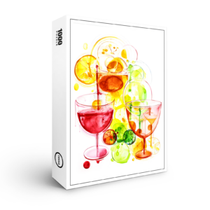 raxxa Premium-Puzzle: Abstract Strokes of Flavor Colorful Cocktails Unleashed