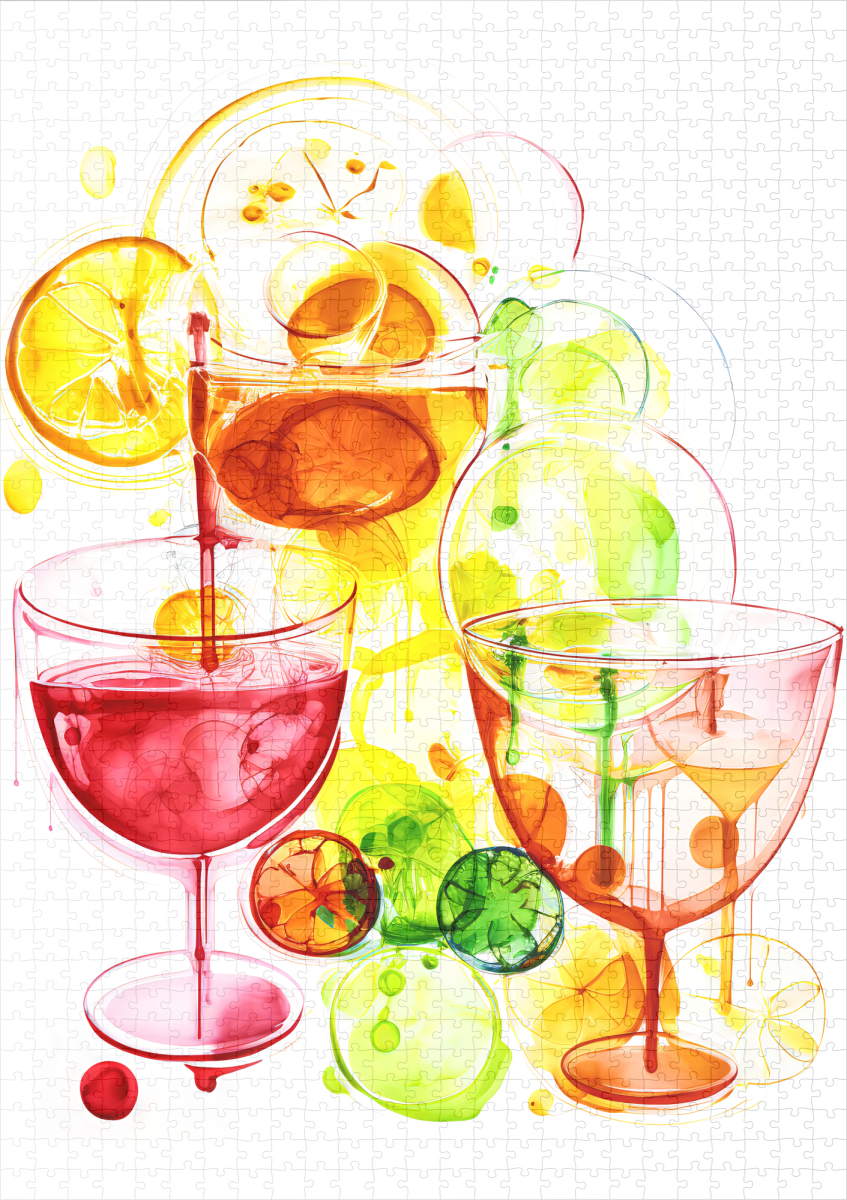 raxxa Premium-Puzzle: Abstract Strokes of Flavor Colorful Cocktails Unleashed – Image 2