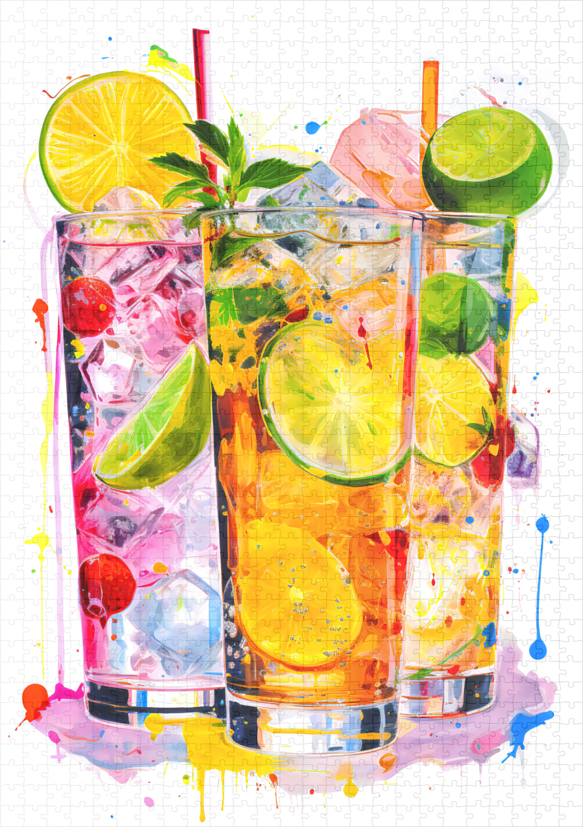 raxxa Premium-Puzzle: Abstract Mixes A Symphony of Colors in Cocktail Art. – Image 2