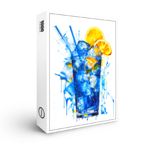 raxxa Premium-Puzzle: Chroma-Sips Abstractly Rendered Colorful Cocktails.