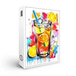 raxxa Premium-Puzzle: Vibrant Abstract Cocktails Artful Blends in Bold Hues