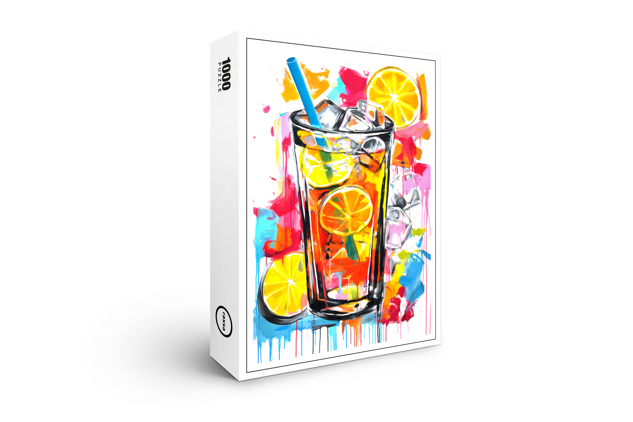 raxxa Premium-Puzzle: Vibrant Abstract Cocktails Artful Blends in Bold Hues