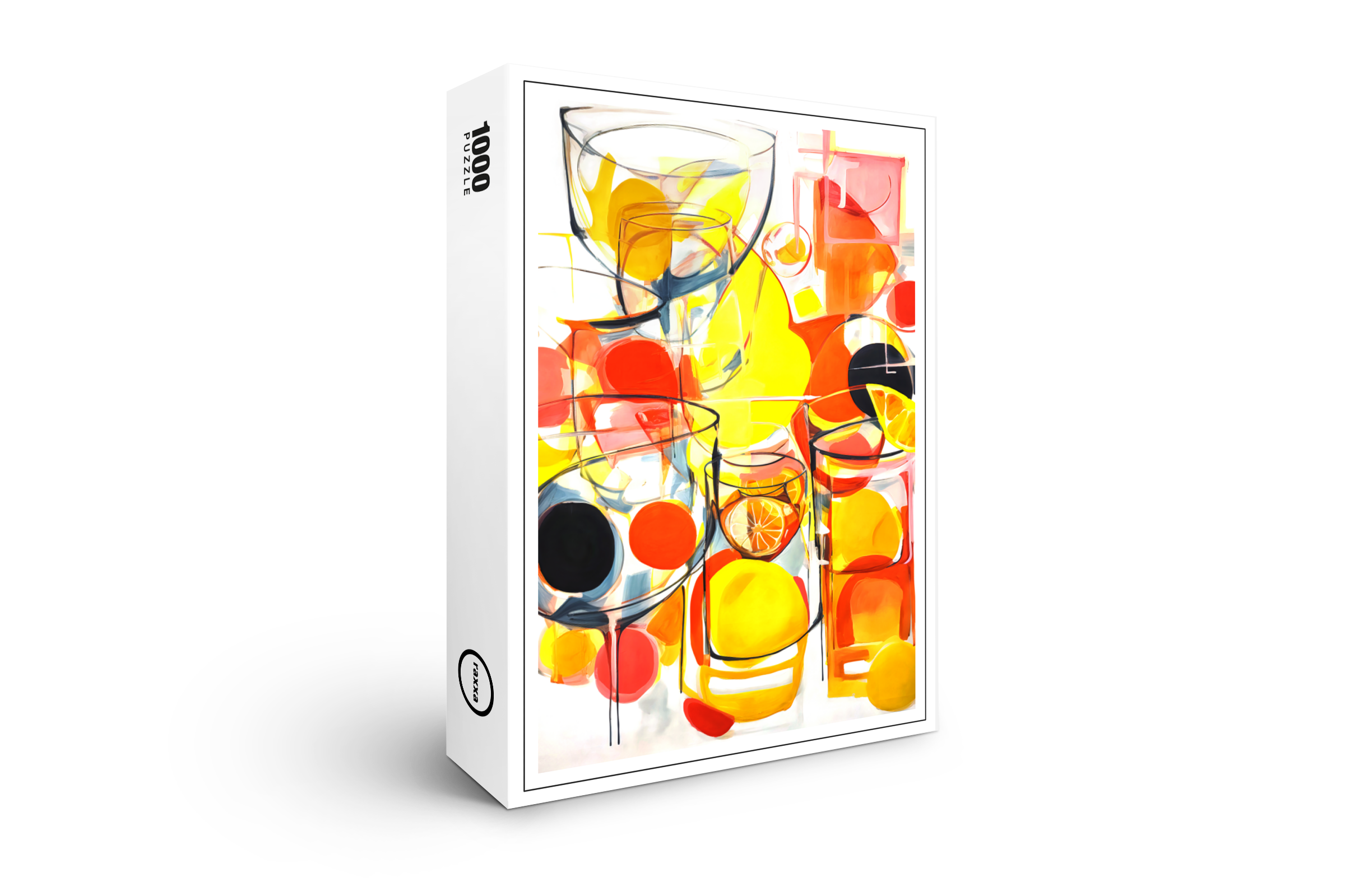 raxxa Premium-Puzzle: Abstract Drink Palette Dazzling Colors in Cocktail Art.