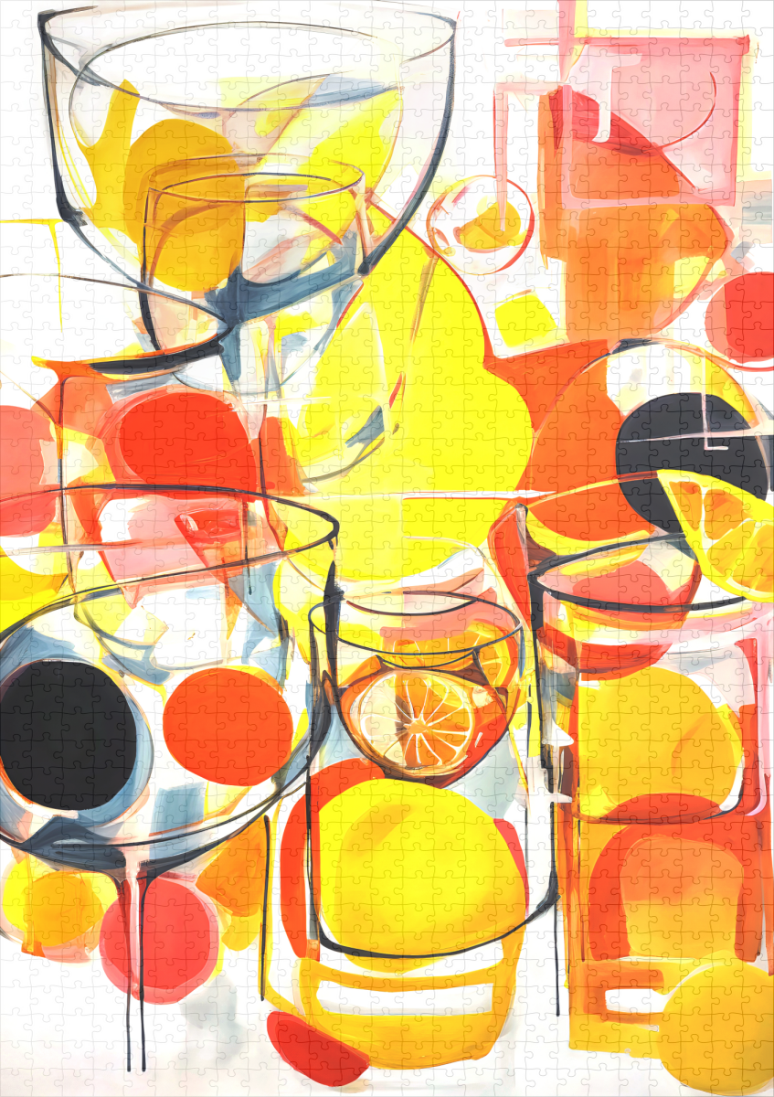 raxxa Premium-Puzzle: Abstract Drink Palette Dazzling Colors in Cocktail Art. – Bild 2