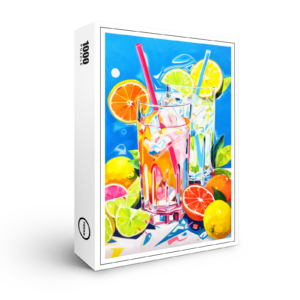 raxxa Premium-Puzzle: Abstract Mixes A Symphony of Colors in Cocktail Art.