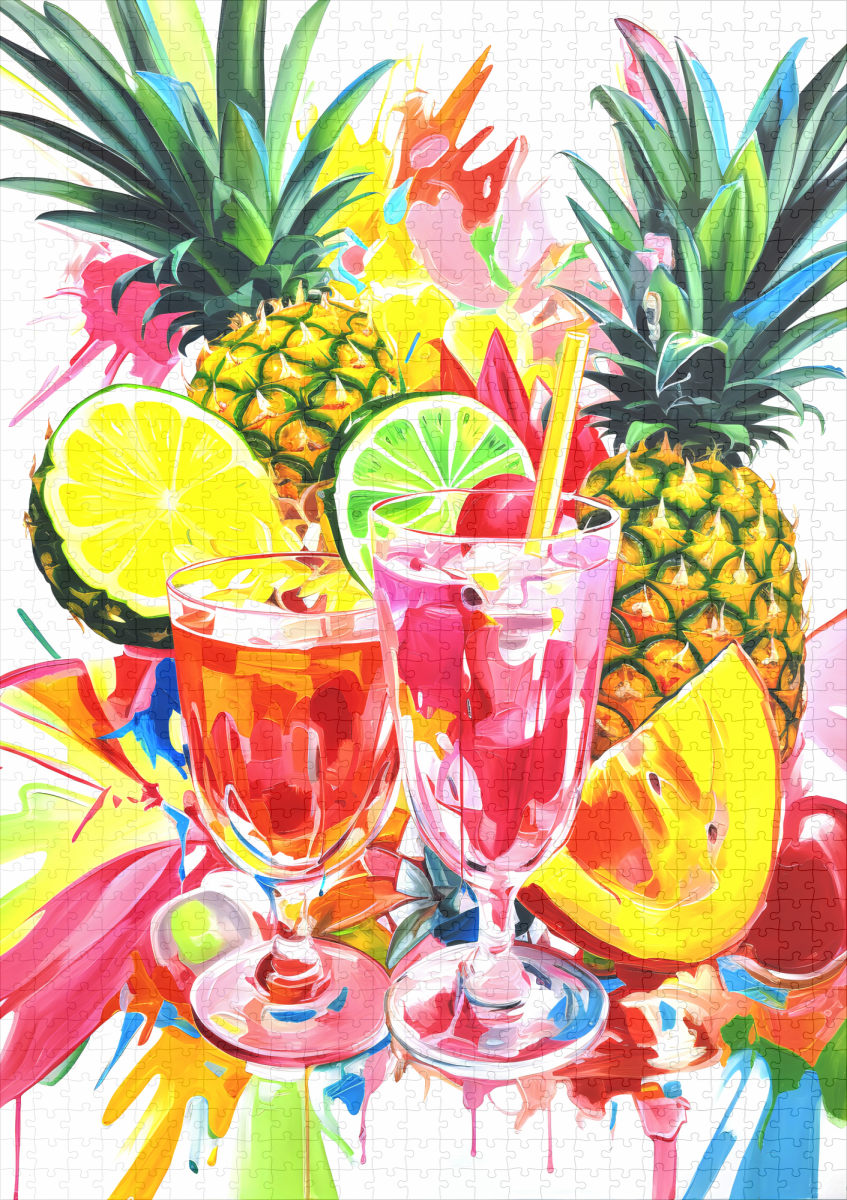 raxxa Premium-Puzzle: Colorful Abstract Mixology Vividly Painted Cocktail Creations. - immagine 2
