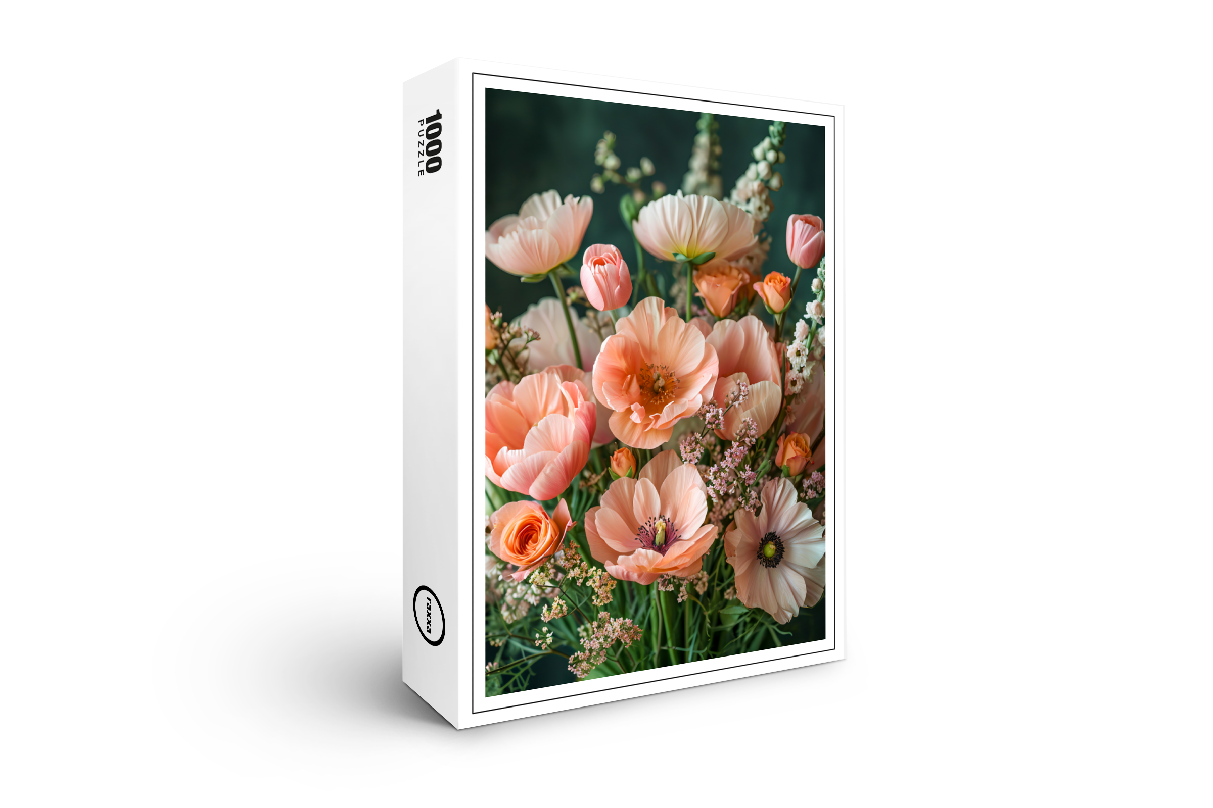 raxxa Premium-Puzzle: Peach and Orange Poppy Bouquet Still Life