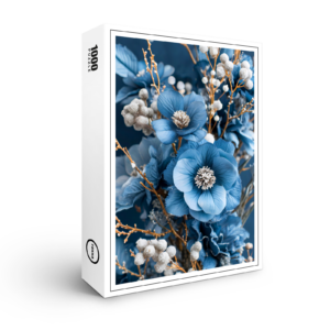 raxxa Premium-Puzzle: Blue Fantasy Floral Still Life