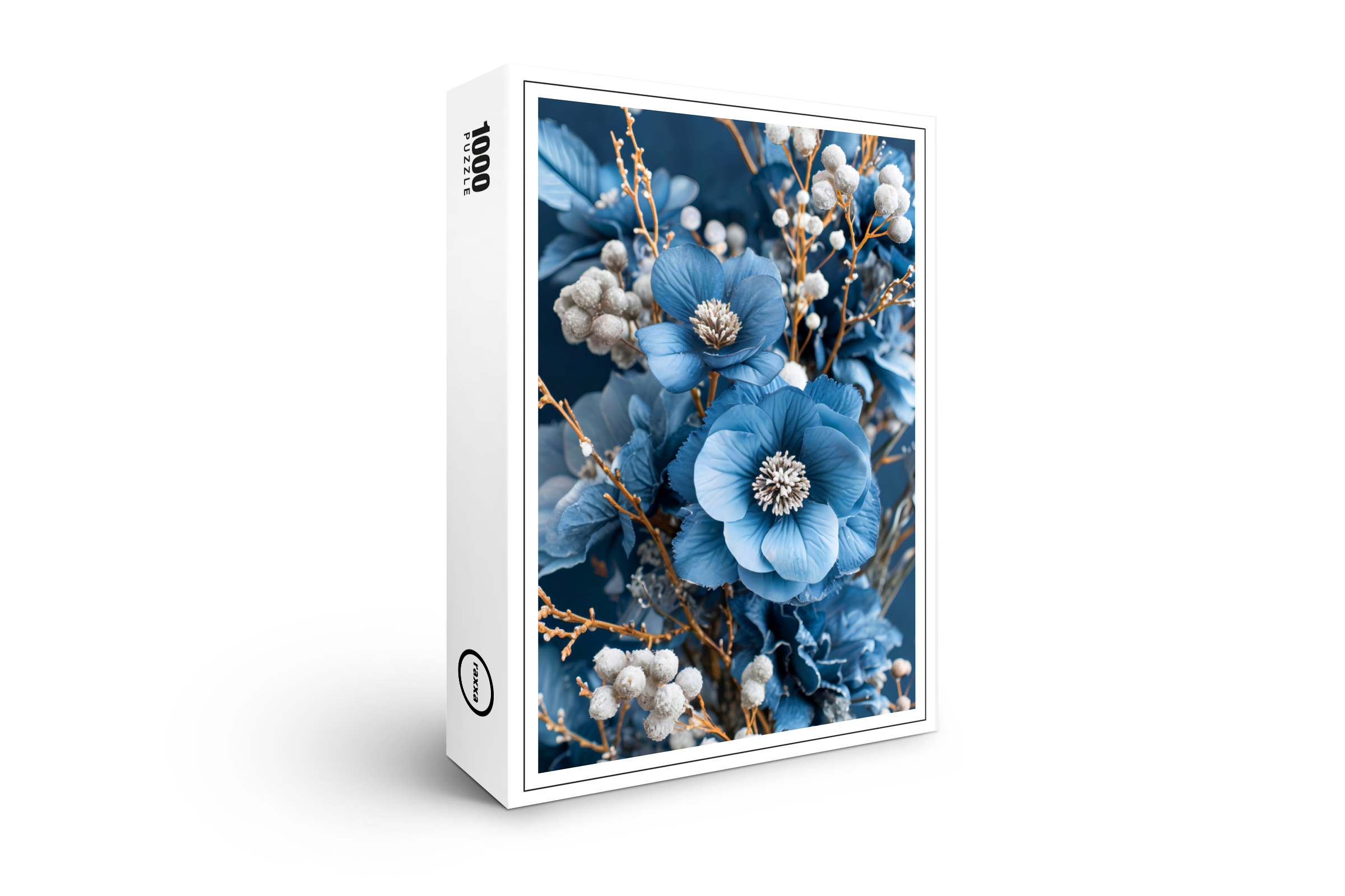 raxxa Premium-Puzzle: Blue Fantasy Floral Still Life