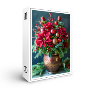 raxxa Premium-Puzzle: Festive Holiday Floral Arrangement Still Life