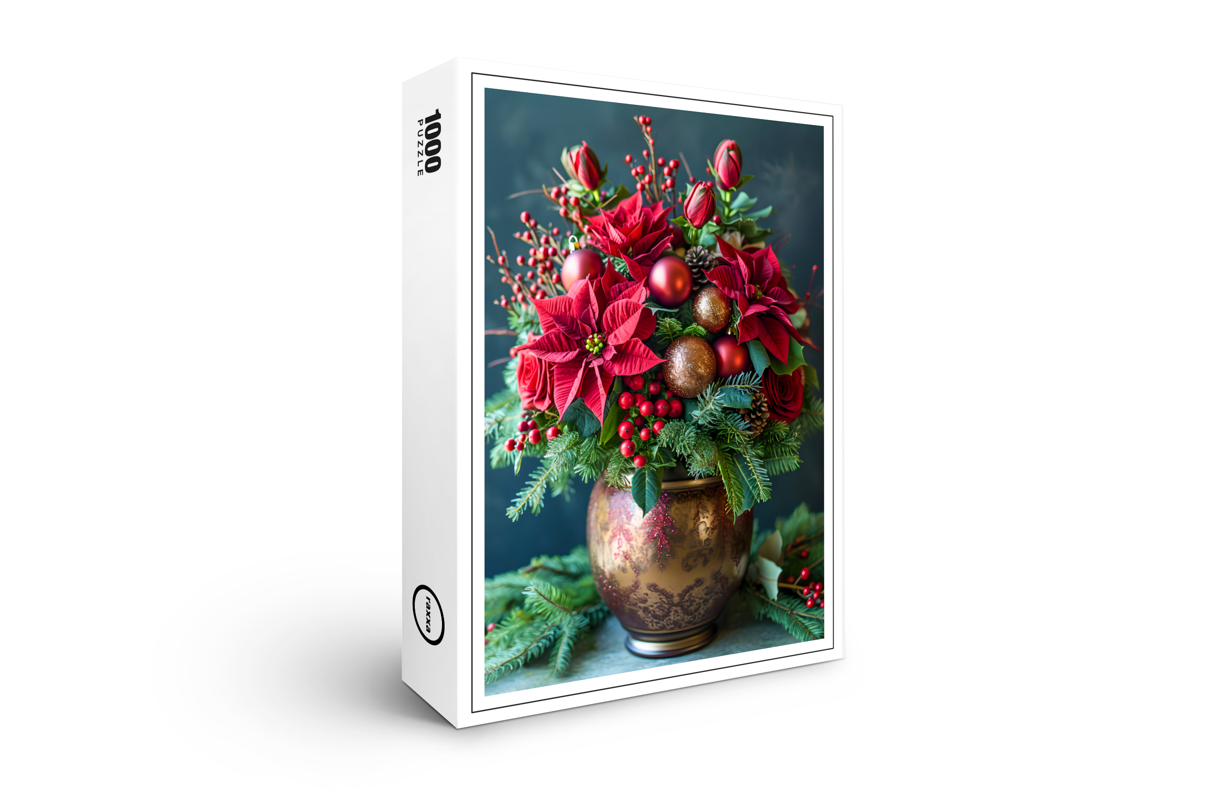 raxxa Premium-Puzzle: Festive Holiday Floral Arrangement Still Life