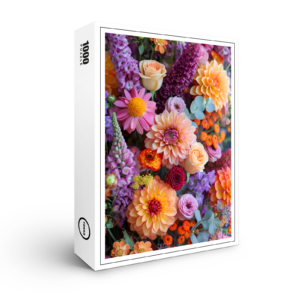 raxxa Premium-Puzzle: Vibrant Mixed Flower Bouquet Still Life
