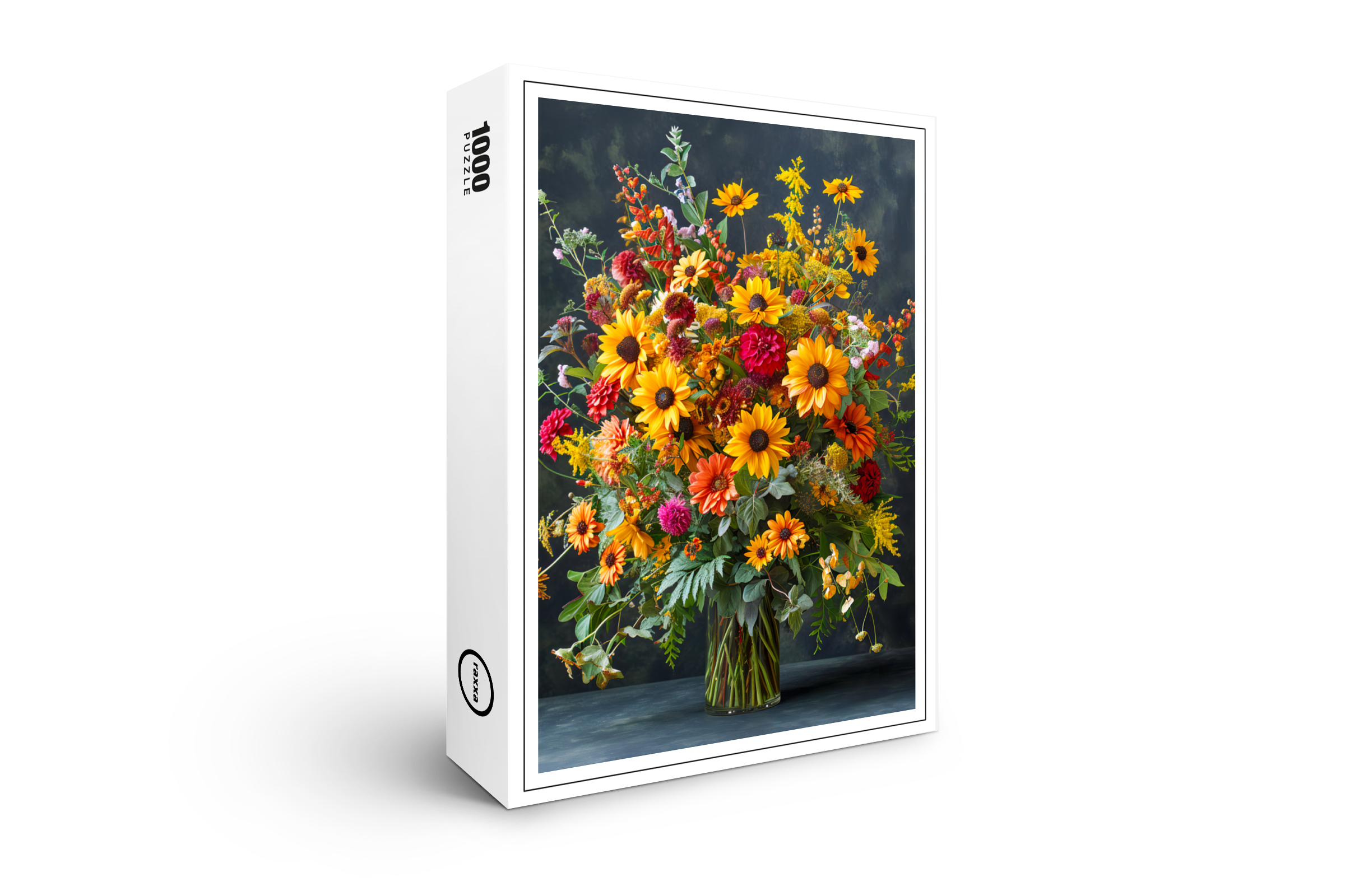 raxxa Premium-Puzzle: Summer Still Life with Sunflowers and Zinnias