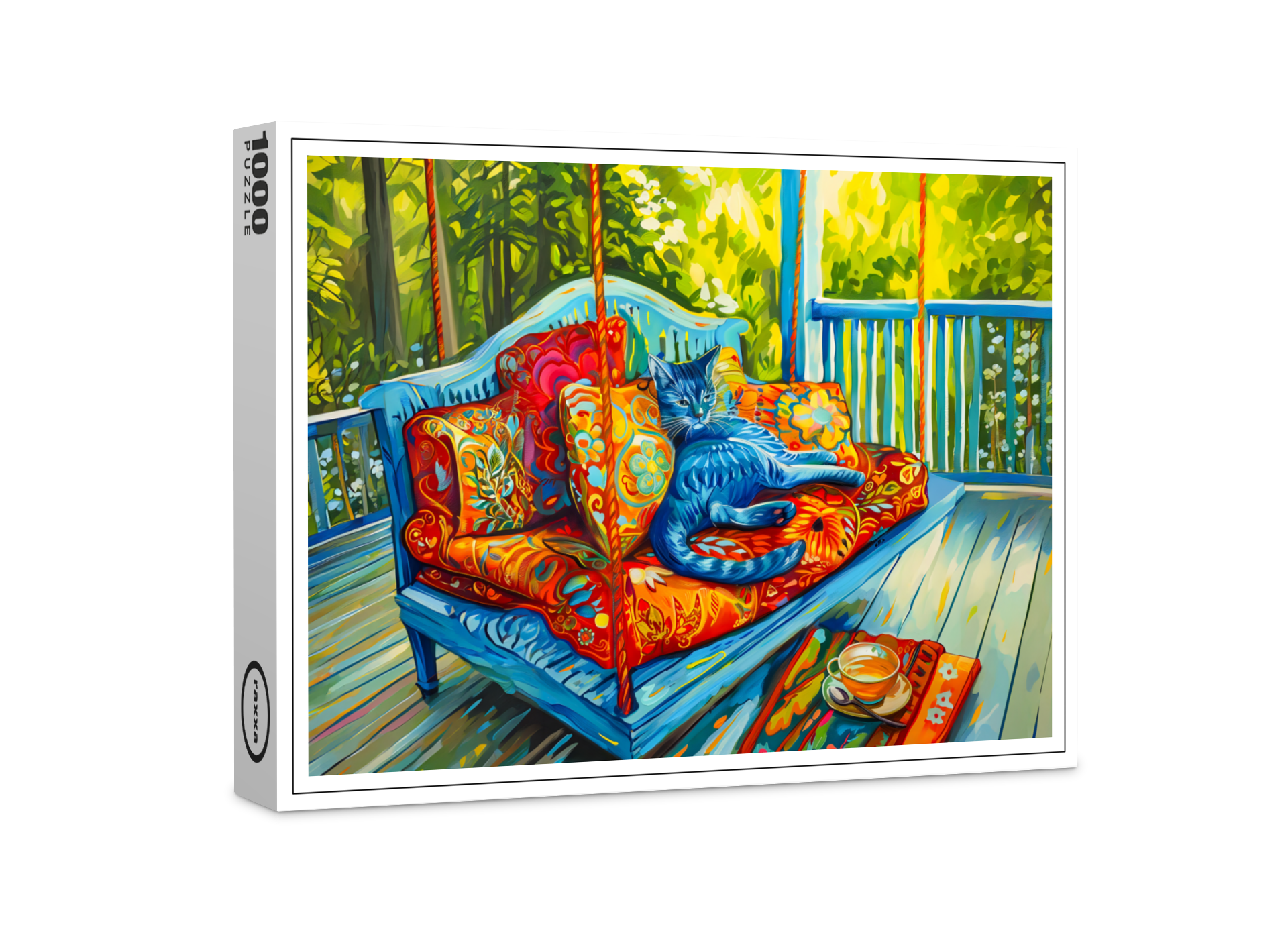 raxxa Premium-Puzzle: Cat is Grooming on Swing