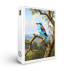 raxxa Premium-Puzzle: Blauracke - europäischer Vogel