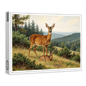 raxxa Premium-Puzzle: Reh mit Jungtier am Wald