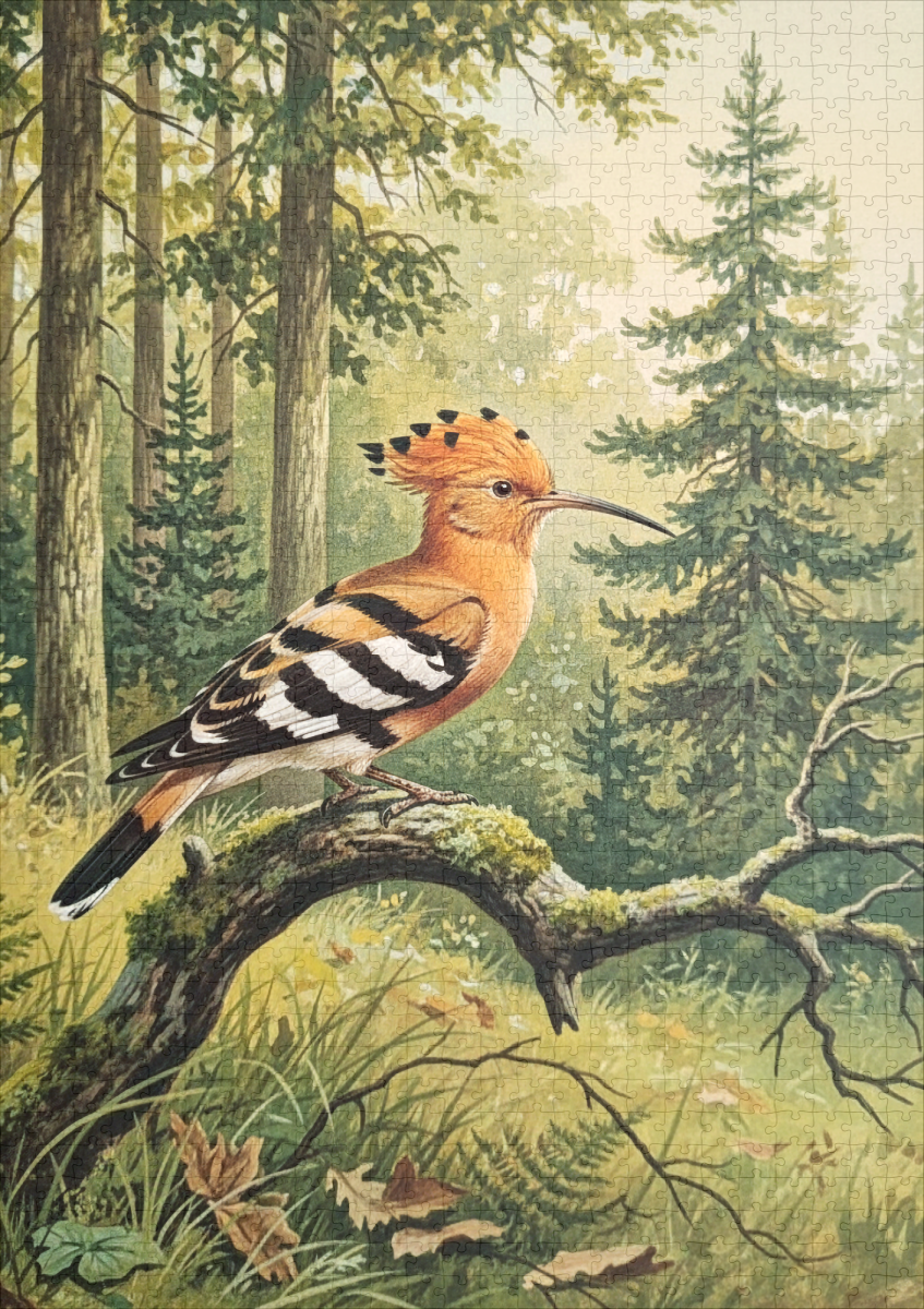 raxxa Premium-Puzzle: Wiedehopf - europäischer Vogel - immagine 2