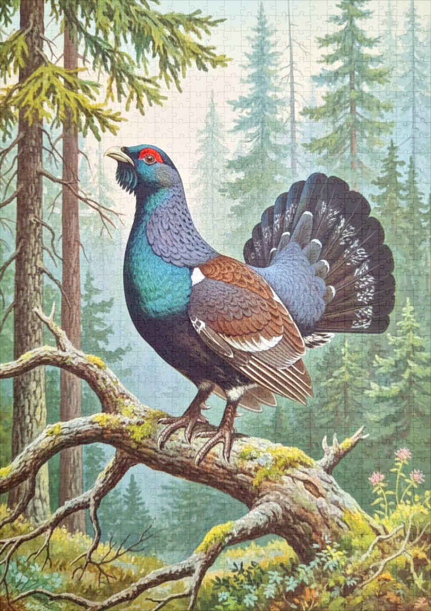 raxxa Premium-Puzzle: Auerhahn - europäischer Vogel – Bild 2