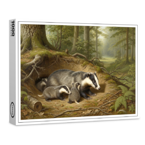 raxxa Premium-Puzzle: Dachs mit Jungtier