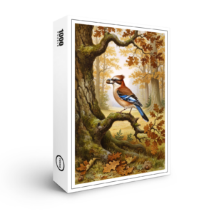 raxxa Premium-Puzzle: Eichelhäher mit Eichel