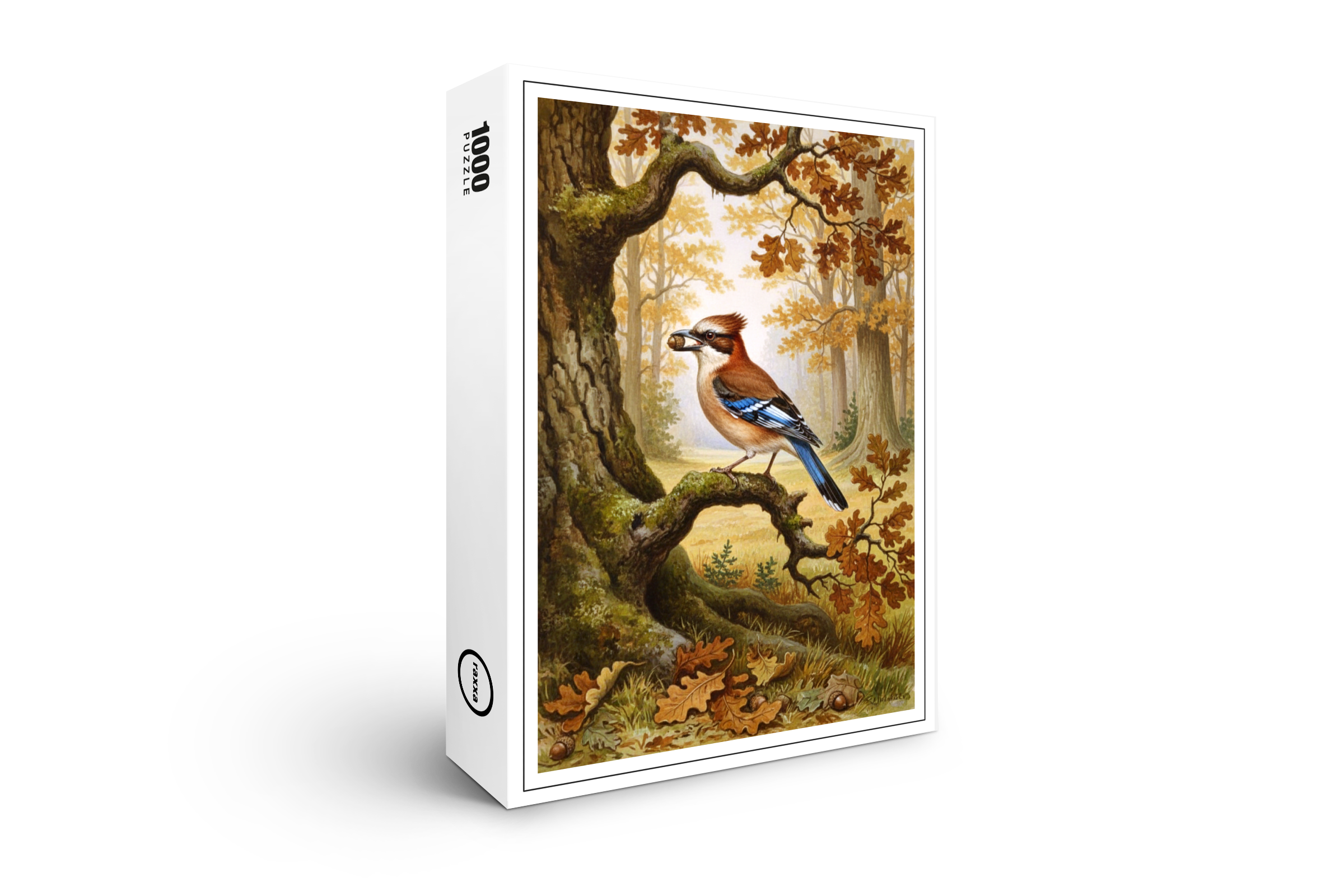 raxxa Premium-Puzzle: Eichelhäher mit Eichel
