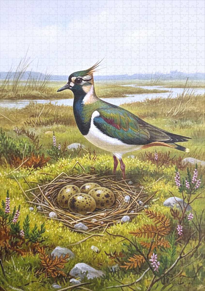 raxxa Premium-Puzzle: Kiebitz mit Nest - europäischer Vogel – Bild 2
